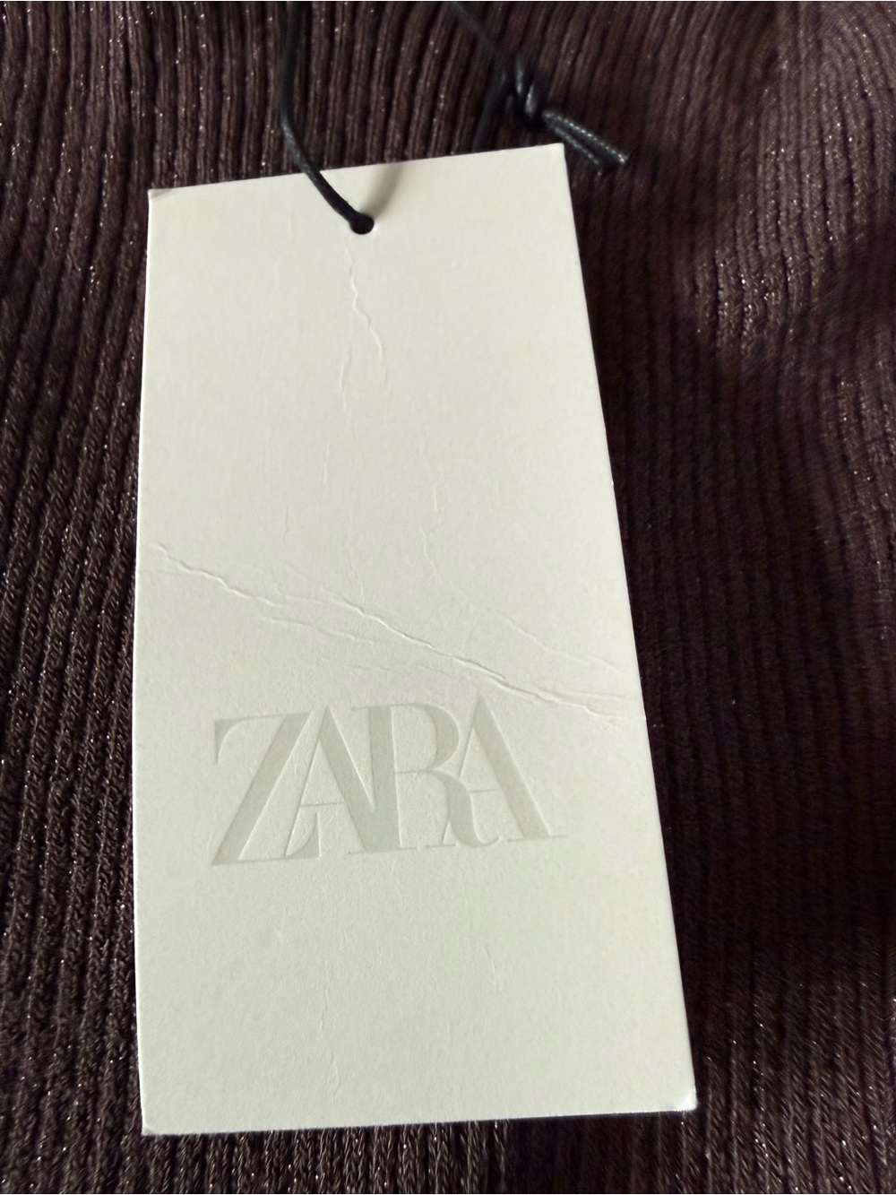 NWT Size M Zara Ribbed V-Neck Tank in Brown - Picture 3 of 4